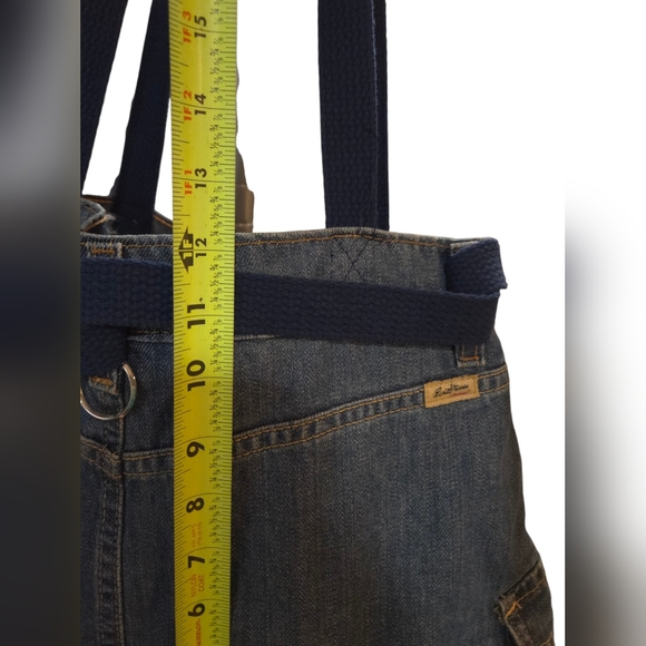 Handmade Upcycled Y2K Levi Strauss Denim Shoulder Bag with Butterfly Embroidery - Picture 9 of 11